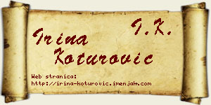 Irina Koturović vizit kartica